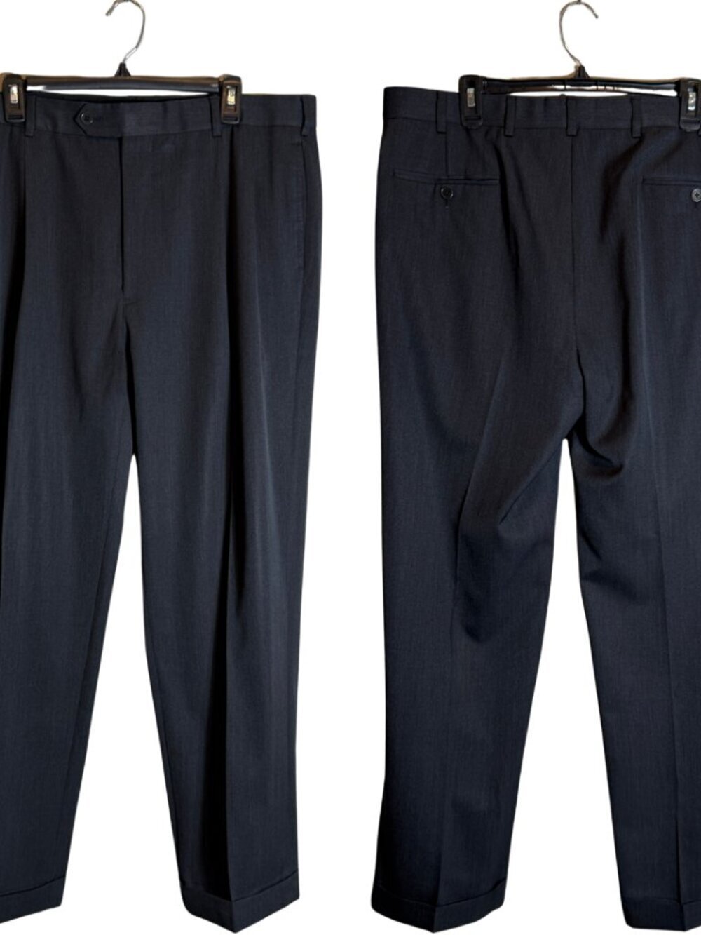 Brooks Brothers Madison Pleated Cuffed Trouser Dress Pants Men's 38 Black Career